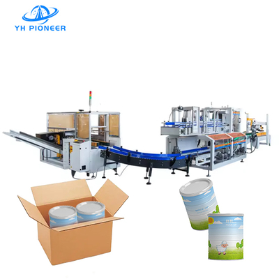 Buen precio Máquina de embalaje de latas de cartón de leche en polvo totalmente automática para un embalaje rápido y confiable en línea
