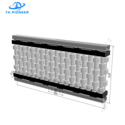 Buen precio Robusto tren de guía de rodillos de tres filas con POM y acero inoxidable para la protección de la seguridad industrial en línea