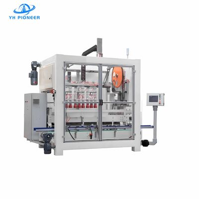 Buen precio Máquina de embalaje de botellas eficiente con 21-28 cajas / min de velocidad y 4.5KW de potencia para un embalaje confiable en línea