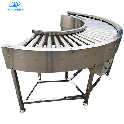 Buen precio Transportador de giro de rodillos personalizado con acero o marco galvanizado potencia variable del motor para una operación confiable en línea
