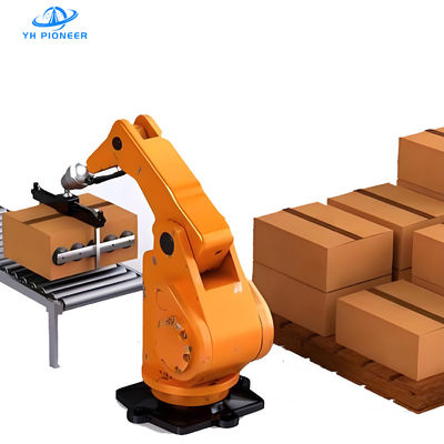 Buen precio Sistema de paletizador robótico de alta precisión con un brazo de 3150 mm y una precisión de posicionamiento repetida de ± 0,4 mm para una paletización eficiente en línea